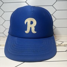 Designer Award "R" Vintage Trucker Hat Blue  White Rare Unknown Origin