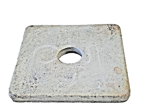 (QTY:10)Square 3"x 3"x 0.25"Galvanized Steel HDG-Plate Washers Hole Dia, 5/8
