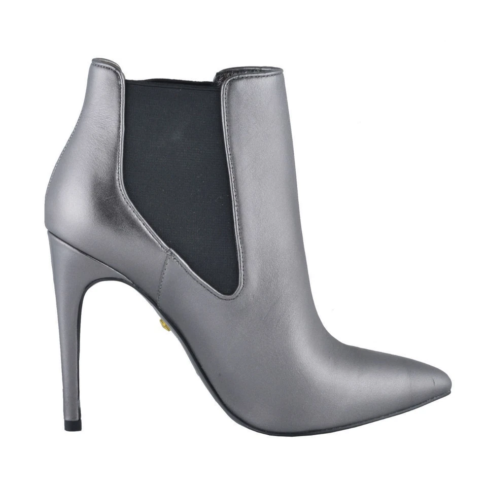 Just Cavalli Mujer Gris Cuero Tacón Alto Botines Zapatos Talla 6 7 8 9 10 11 Foto 4 de 4