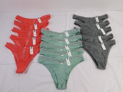M&S 15pcs Bundle Underwear Coral Mesh Hearts Green Ribbed Cotton Lace Miami New