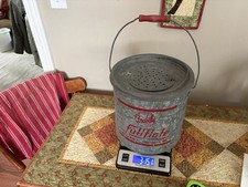 Vtg. Frabill’s Full Flote Minnow Bucket Galvanized  2 Pail Fish Bucket COLLECTOR