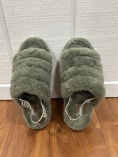 UGG Fluff Yeah Slides Burnt Olive Sage Green Women's Size 8