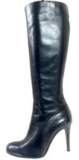 LK Bennett Classic Butter Soft Black Leather Knee High Stiletto Boots Size UK 3