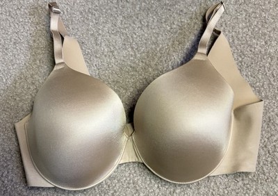 Soma Vanishing Back Full Coverage Bra 34D Underwire Satin Slimming Padded Cup