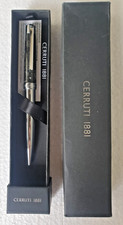 CERRUTI 1881 Luxury Ballpoint Pen Black Silver New In Box Gift Set Authentic FS