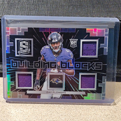 Panini 2023 Spectra Hyper Prizm /75 Zay Flowers Ravens RC MEM BBL-ZFL