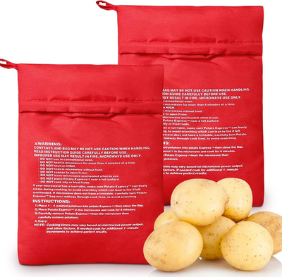2 Pack Reusable Microwave Potato Bag, Perfect Baked Potato Cooker in Minutes,...