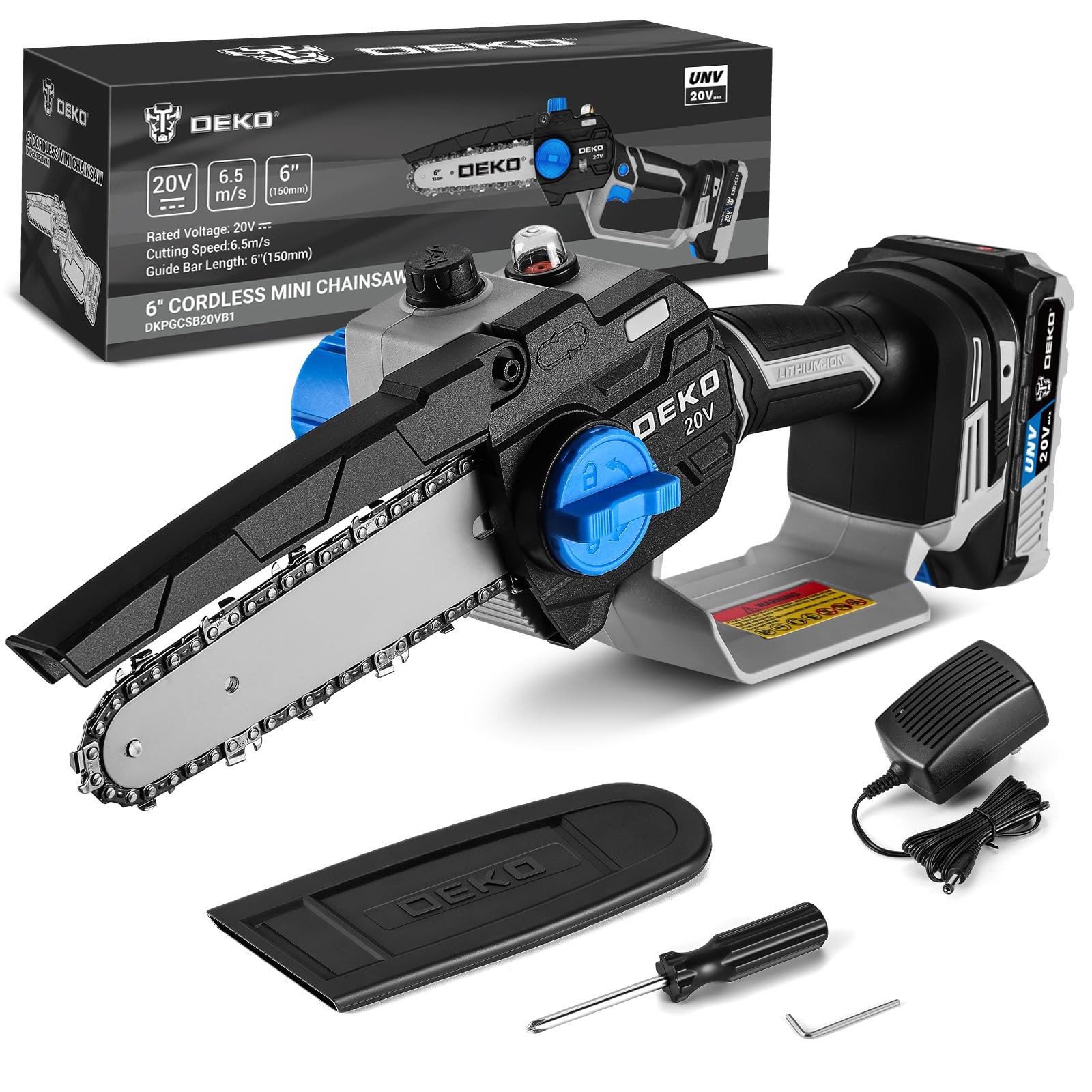 Mini Cordless Chainsaw 6-Inch Battery-Powered Electric Handheld Tool