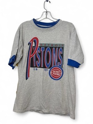 VTG 90s Detroit Pistons T Shirt Salem Sportswear Single Stitch Large