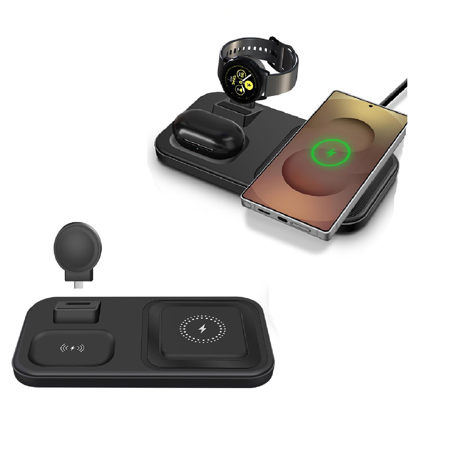 3in1 Fast Wireless Charging Dock for Samsung Watch 8 S25 Z Flip7-image