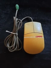 Compaq 2-Button Beige Trackball PS/2 Wired Mouse MUS9J - NOT TESTED Vintage
