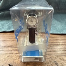 Vintage Disney Mickey Mouse Silver Quartz Watch by SII International Black Band