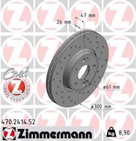 2X Bremsscheibe Zimmermann 470.2414.52 2 Bremsscheiben Vorderachse Vorne