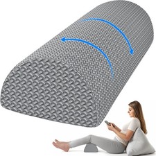 Knee Pillow for Back Sleeping Memory Foam Half Moon Bolster Pillow for Legs, Und