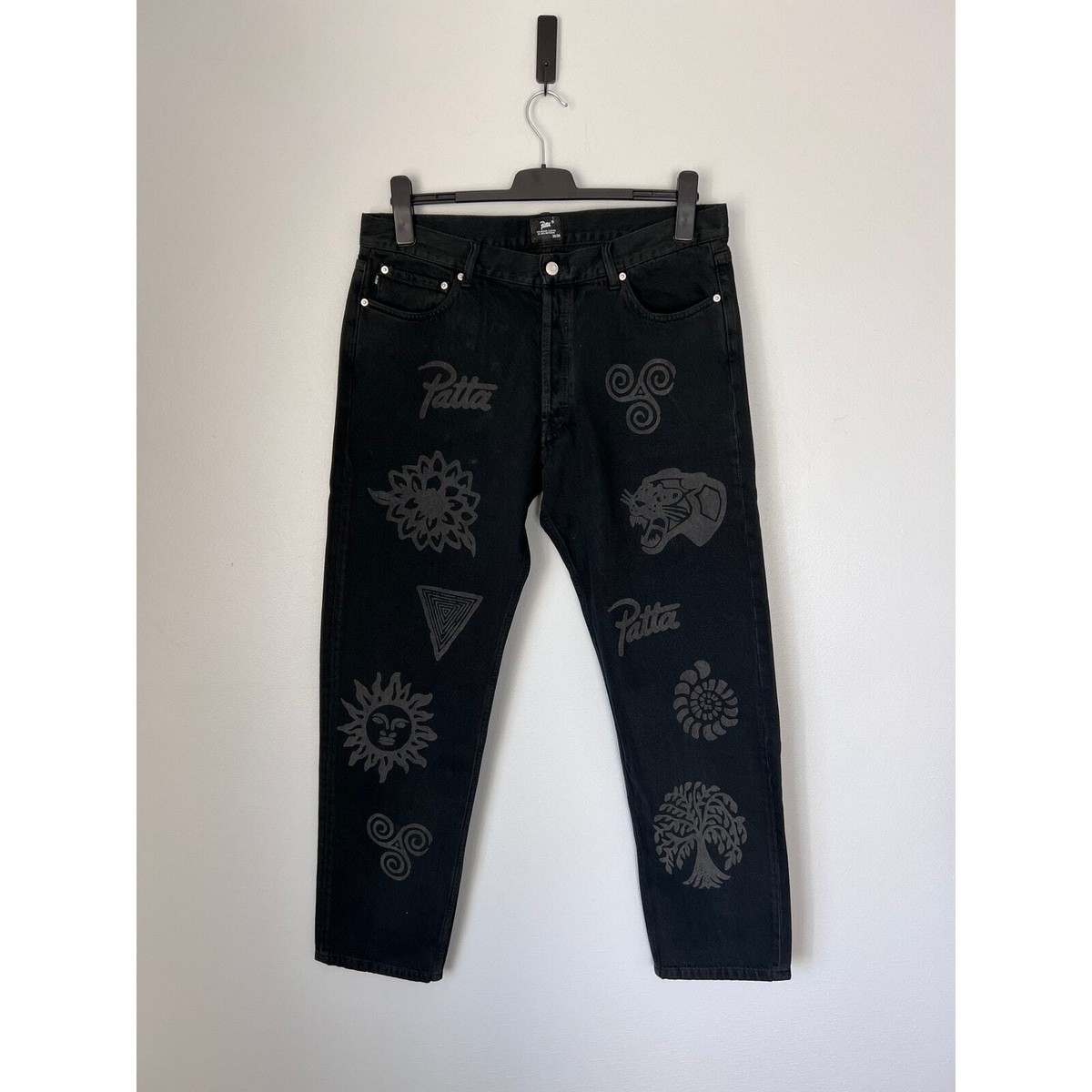 パンツ 36 PATTA / Hope Love Peace Jeans Patta Hope Love Peace Denim Jeans - Size 36/34 - Black - NEW