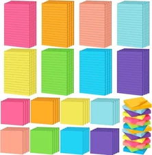 Yexiya 64 Pcs Lined Sticky Notes Self 4 x 6 Inch, 3 x 3 Stylish Color 
