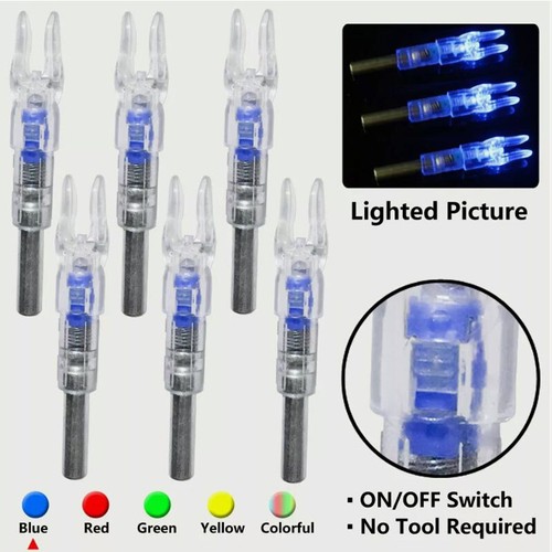 6Pcs Lighted Nocks for Arrows w/ .244"/6.2mm Diameter for Hunting Shooting Blue - Picture 23 of 23