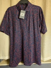 G/FORE Stars Jersey Polo Golf Shirt in Twilight - SS23 - Navy Blue/Red Sz XL NWT