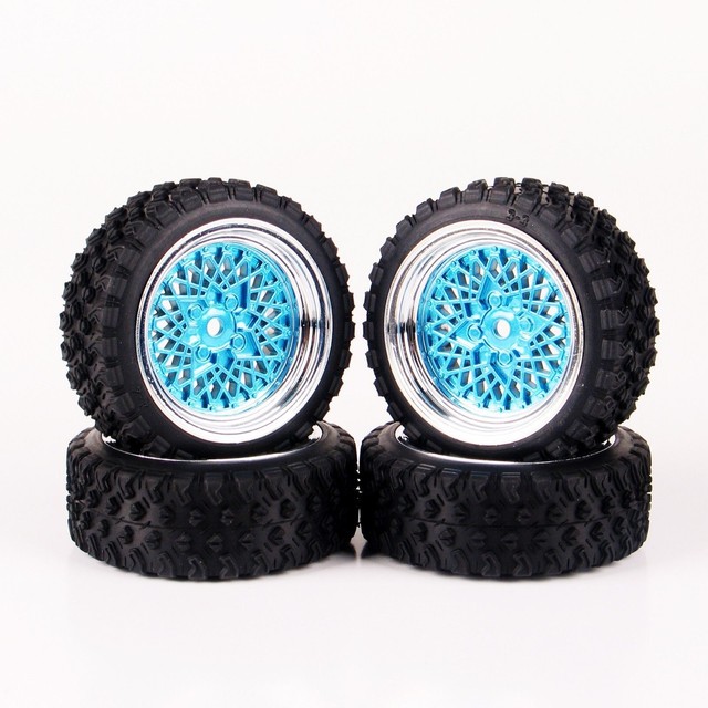 4Pcs RC Rally Tires&Wheel Rim 12mm Hex For 110 off road Model Car