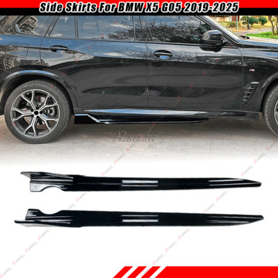 Fits 19-26 BMW G05 X5 M Sport PP Left Right Side Skirt Extensions - Gloss Black