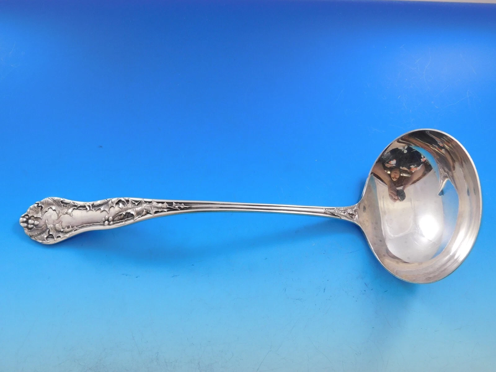 Holly by Ehh Smith/National Plate Silverplate Soup Ladle Old 10 3/4"