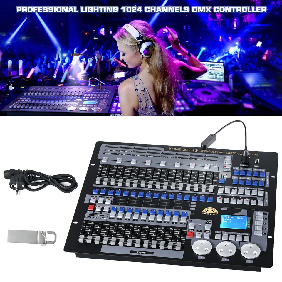 DMX Controller 1024 / 192 CH DMX Console per discoteca illuminazione palcoscenico spettacoli di luci - Immagine 4 di 4