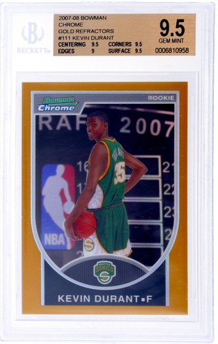 2007 TOPPS CHROME #131 KEVIN DURANT ROOKIE RC BGS 9.5 | eBay