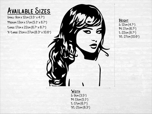 Beautiful Woman Vinyl Decal - Elegant and Classy Cut-out Sticker for your Laptop - Picture 6 of 12