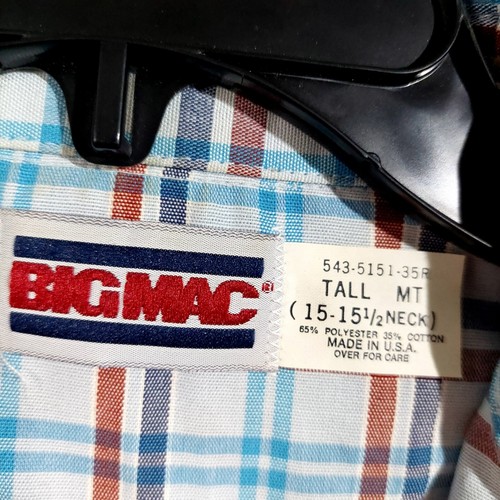 Vintage Big Mac Pearl Snap Western Shirt Mens MT Medium Tall Made in USA - Picture 4 of 8