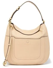 Marc Jacobs Hobo Empire City Buff Pebbled Leather Shoulder Bag NWT Beige
