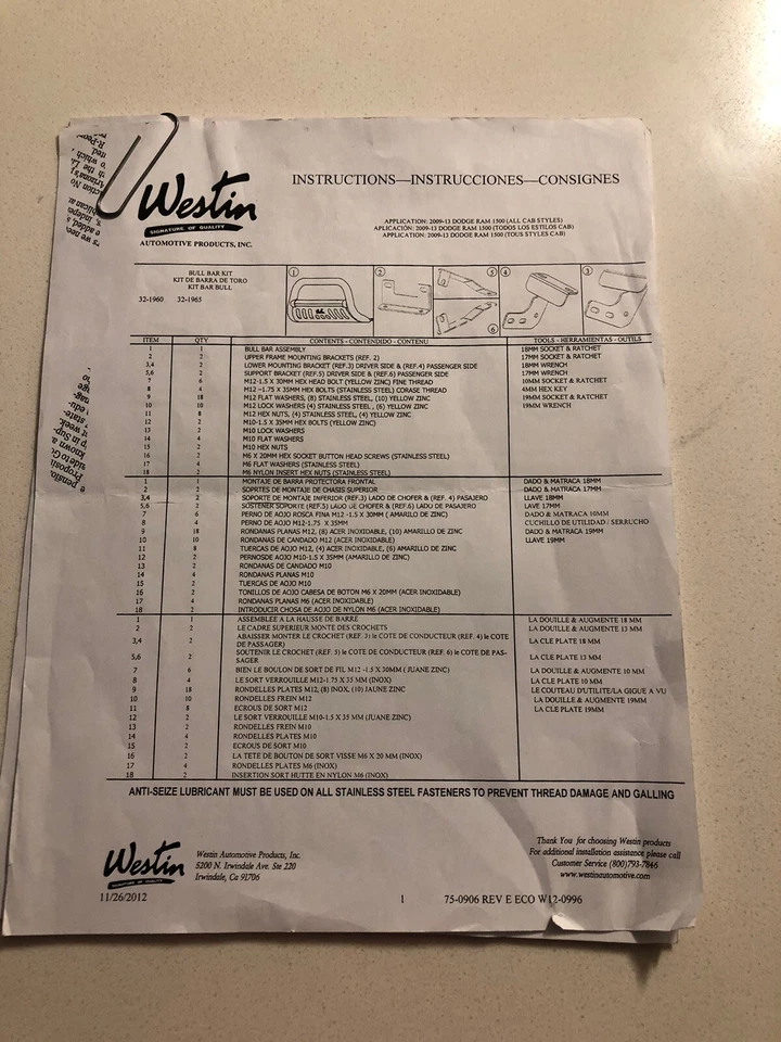 Protector de parachoques Westin 32-1860 Ultimate Bull Bar para Dodge Ram 1500 nuevo 2009-2013 Foto 3 de 4