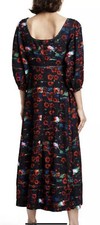 Rachel Comey red black floral 3/4 sleeve pockets dress Target Women’s Sz 4 $55.
