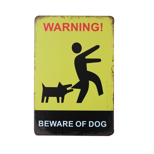 Tin Sign Be Ware Of dogs Bar Cafe Garage 200*300MM Wall Decor Art - Picture 7 of 7