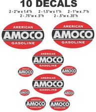 10 Oval American Amoco Gasoline Vinyl Decals