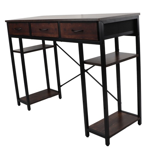 Retro Industrial Computer Desk with Drawer Sturdy for Home Office & Gaming - Picture 15 of 19
