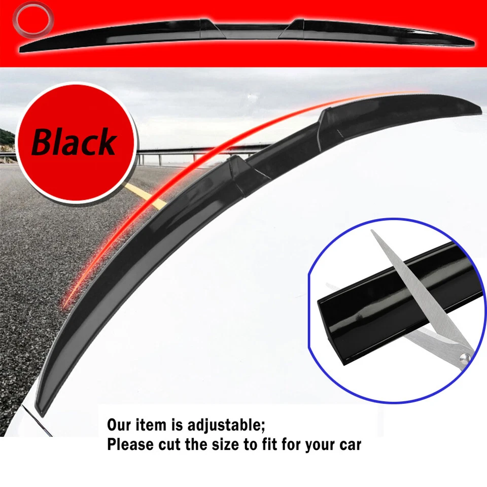 For Kia Optima Forte Sedan 53" Glossy Black Rear Trunk Lip Spoiler Wing Foto 3 de 4