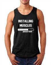 Men's Tank Top Installing Muscles Funny T Shirt Workout Gym T-Shirt Fitness Tee