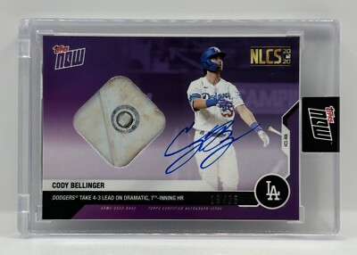 CODY BELLINGER Autographed Game Used 2020 Topps Now #442C PURPLE 19/25 NLCS