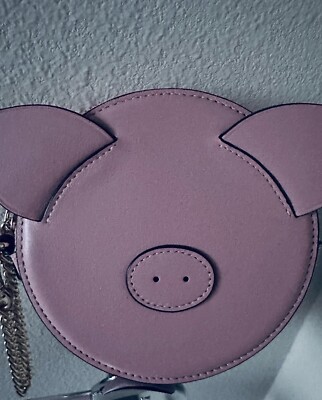 Coach Year of The Pig Pink Leather Round Zip Coin Purse Charm