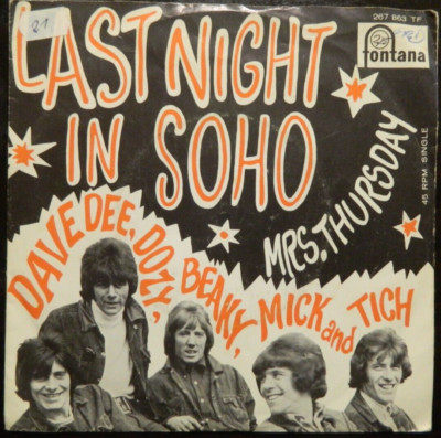 DAVE DEE, DOZY, BEAKY, MICK AND TICH   Last Night In Soho  Diff Cover   RAR