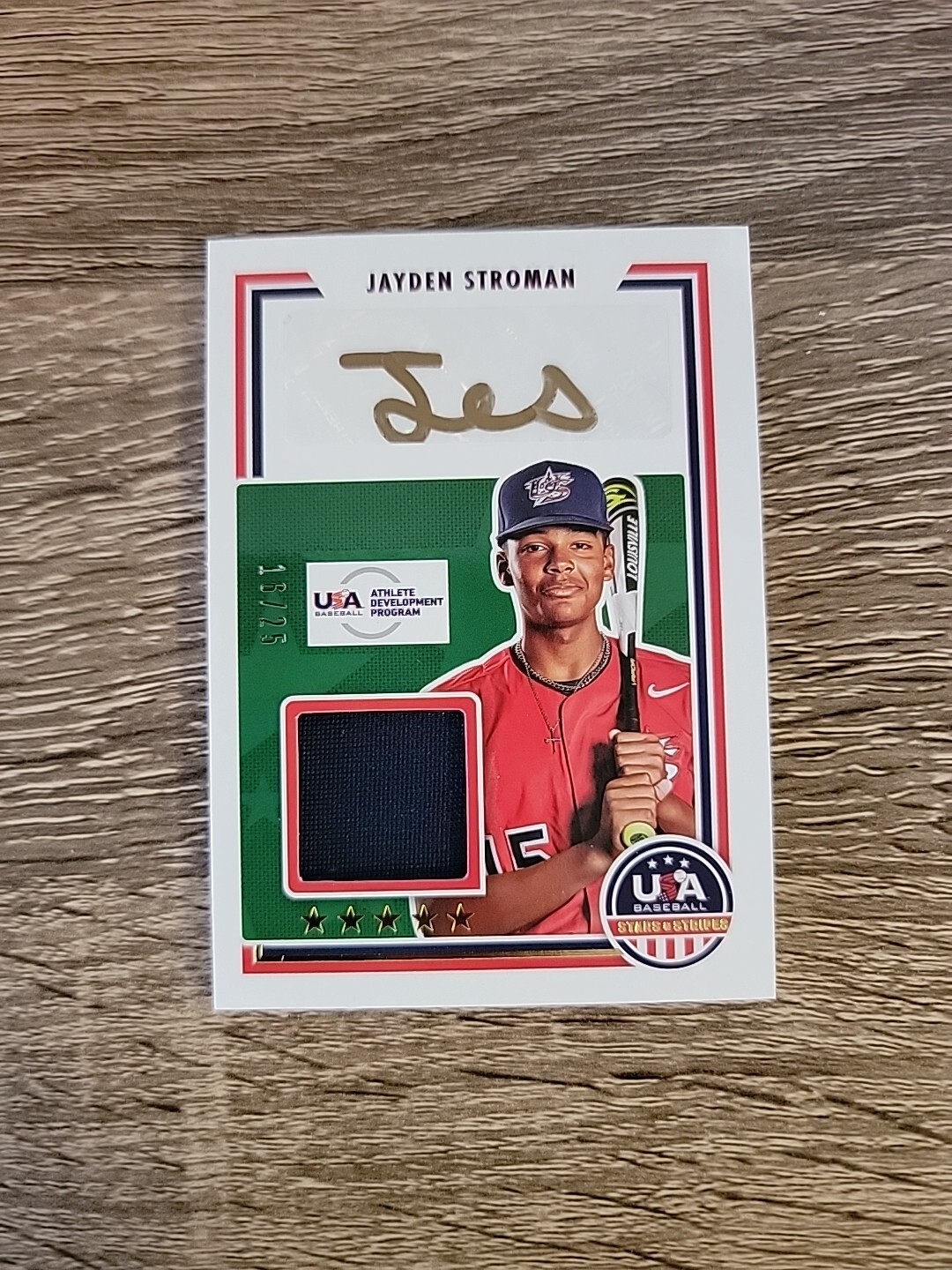 2022 Panini USA Stars & Stripes Jayden Stroman Patch Auto /25 #SSS-JS RPA Gold