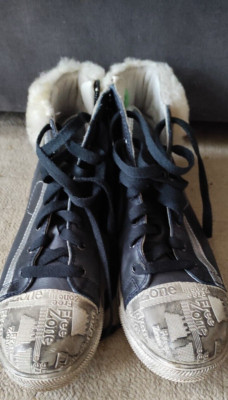 Free Zone Damen Stiefeletten Gr 37 Glattleder mehrfarbig echt Leder Lammfell