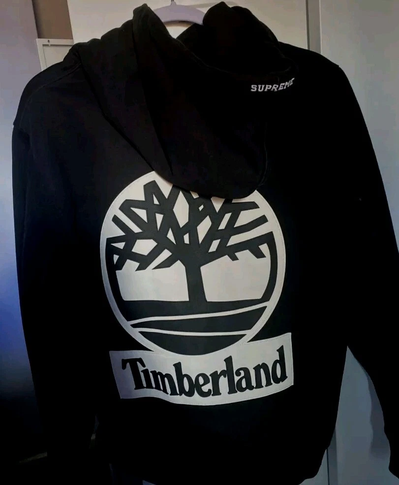 FW16 Supreme Timberland hooded sweatshirt Black hoodie size M medium