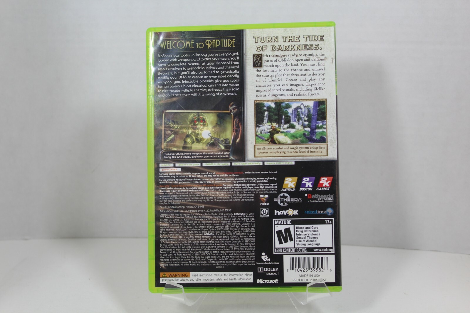 Bioshock & The Elder Scrolls IV Oblivion Combo - XBOX 360 - CIB ...
