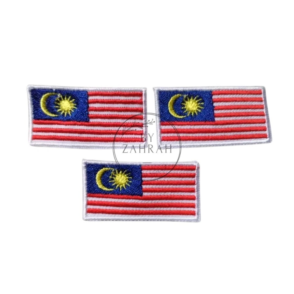 10PCS FLAG PATCH PATCHES MALAYSIA EMBROIDERED SMALL KPM STANDARD SIZE (5x2.5 CM) - Image 2 of 3