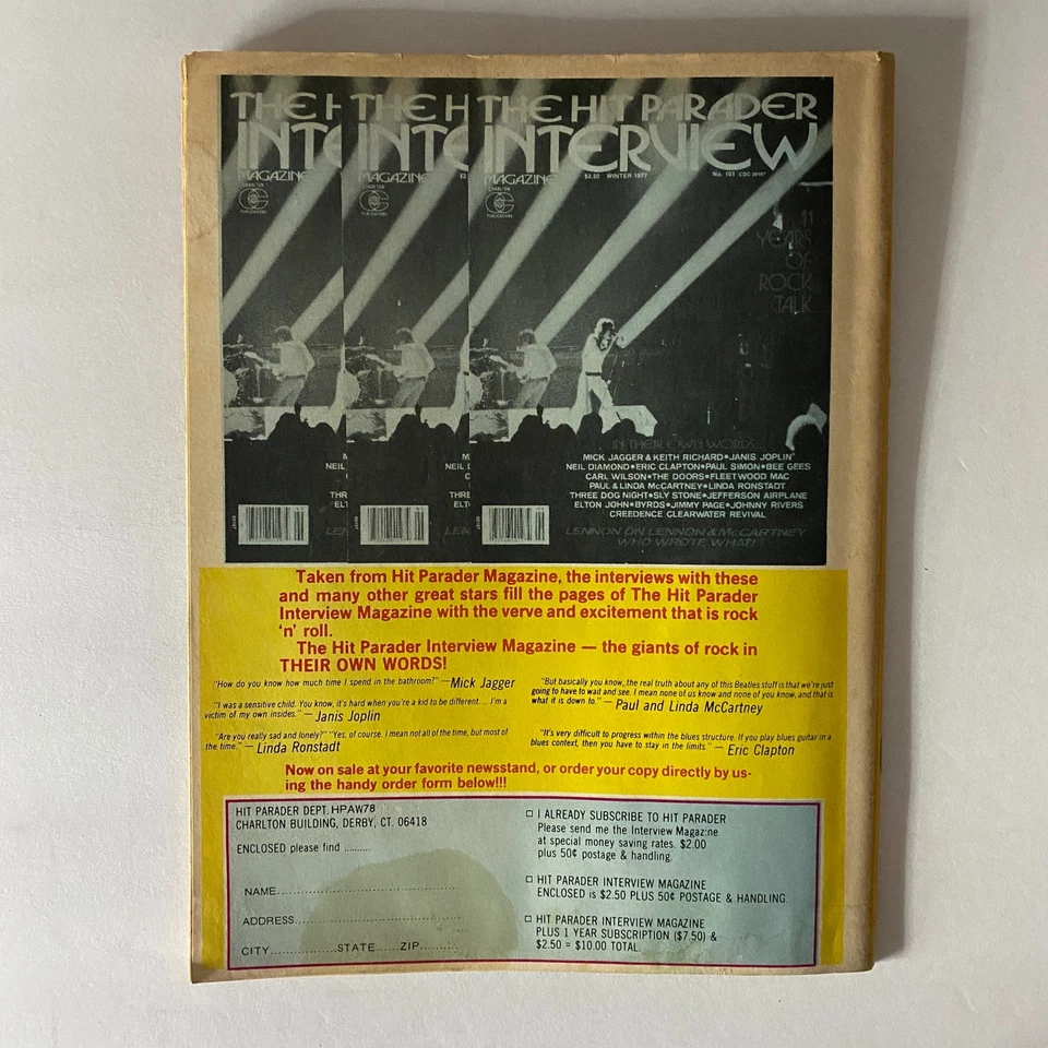 VTG Hit Parader Magazine Winter 1977-1978 Annual Peter Frampton No Label - Image 4 of 4