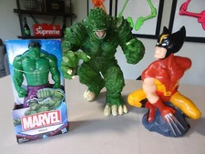 LOT OF 3 - Toys Marvel Icons Wolverine Bust - HULK - THING - ACTION FIGURES N28