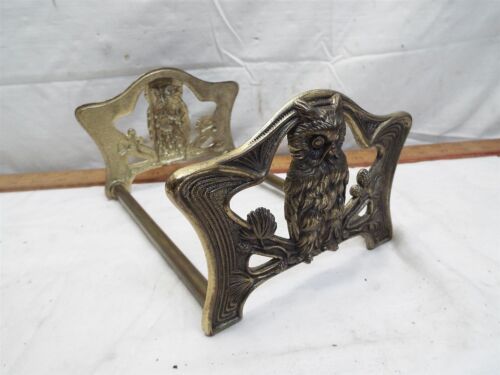 Wise Owl Cast Iron Expanding Book Rack Holder Bookrack Bookends End Brass Finish - Picture 1 of 4