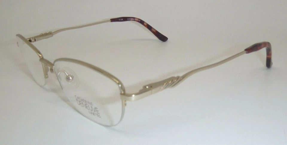 Catherine Deneuve Lunettes CD0374 Semi Gold 032 Metal Eyeglasses Frame 50-17-135 - Image 2 of 4