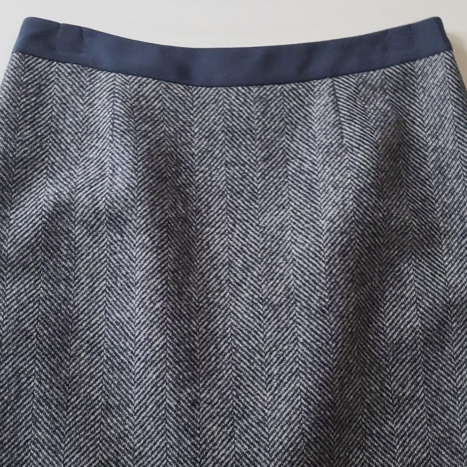 Boden British Tweed by Moon Skirt 2R Navy Blue Wo… - image 6